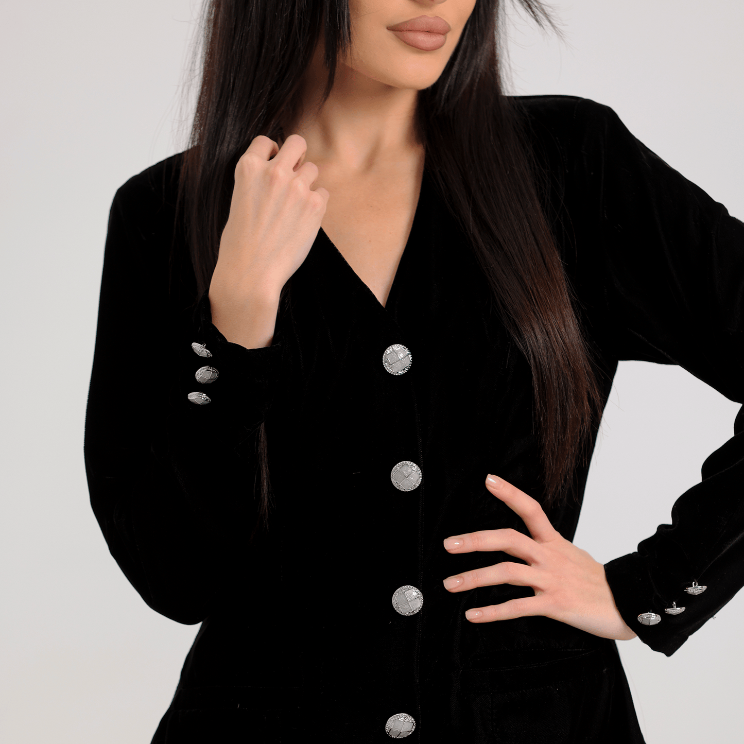 Black Buttoned Dress - RIFA