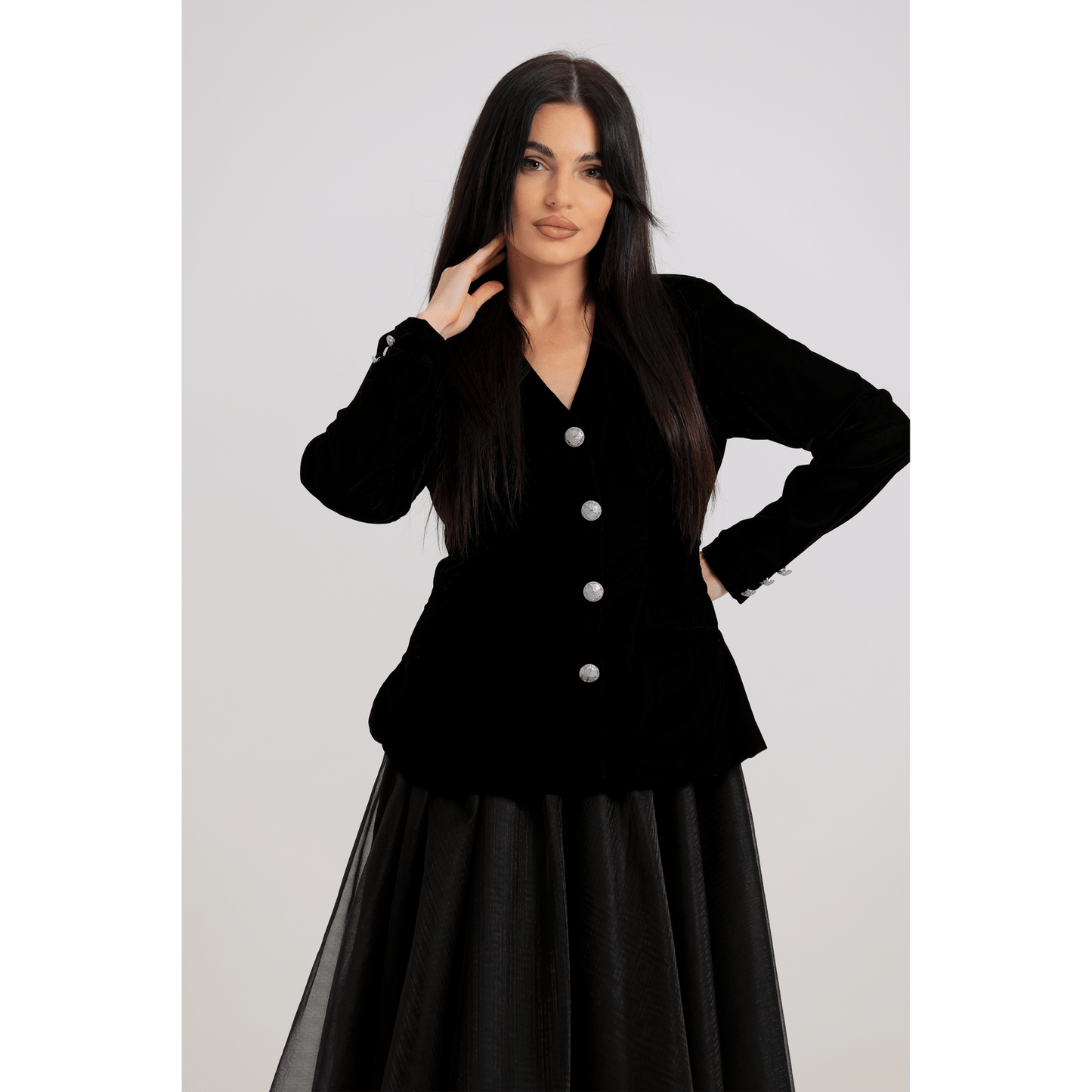 Black Buttoned Dress - RIFA