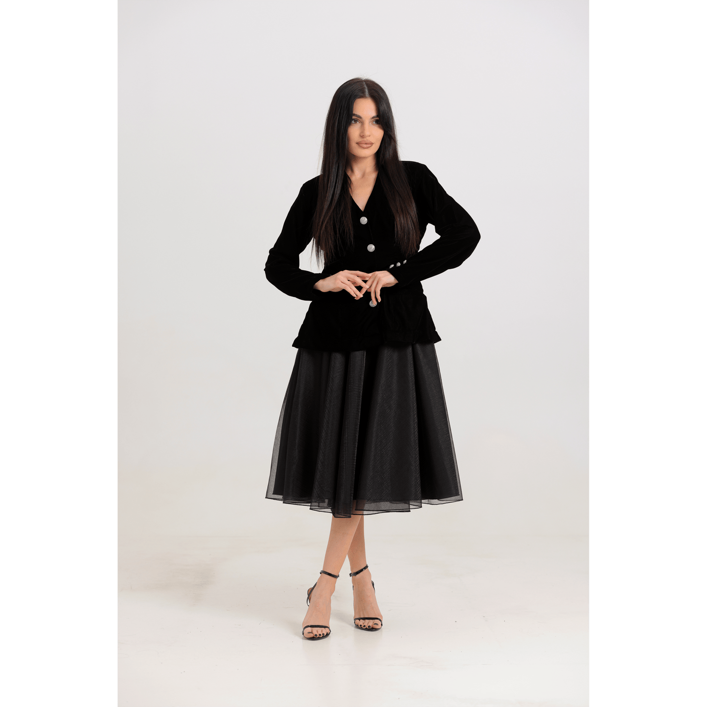 Black Buttoned Dress - RIFA