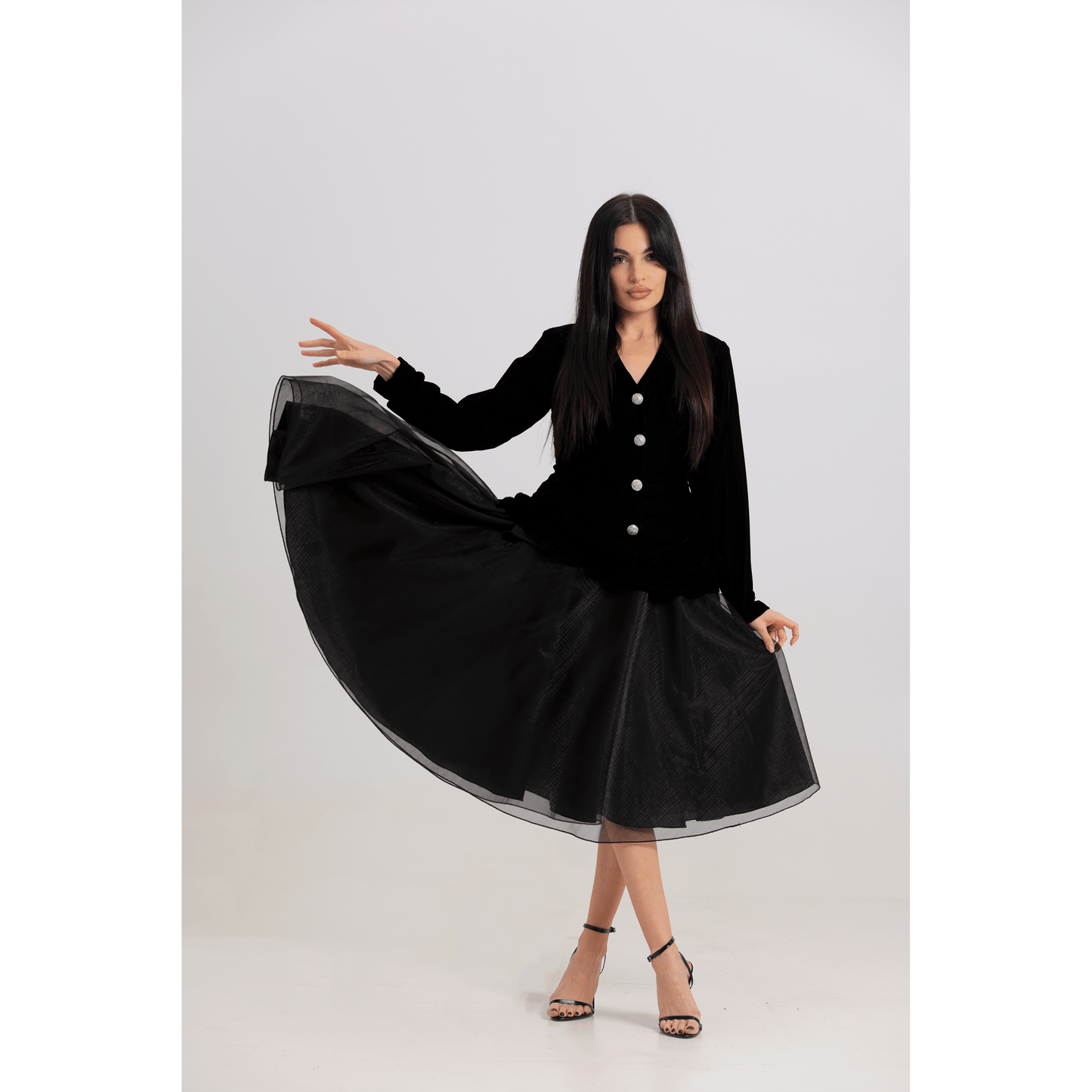 Black Buttoned Dress - RIFA