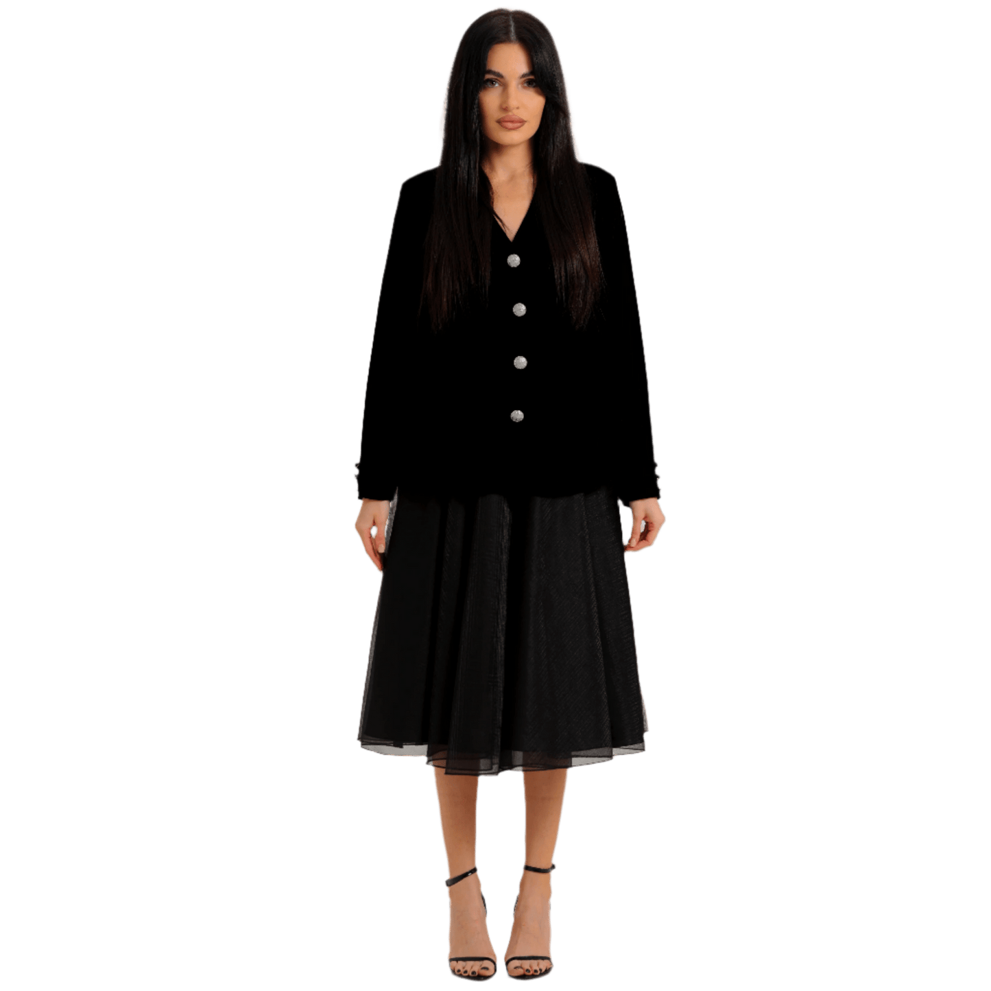 Black Buttoned Dress - RIFA